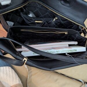 Steve Madden Black Quilted Tote Bag